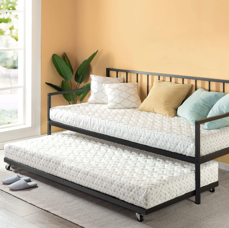 Suniz Twin Size Metal Daybed with Trundle Bed Aprodz