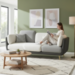 Luxelle 3-Seater Velvet Sofa | Modern Scandinavian Couch for Living Room 
