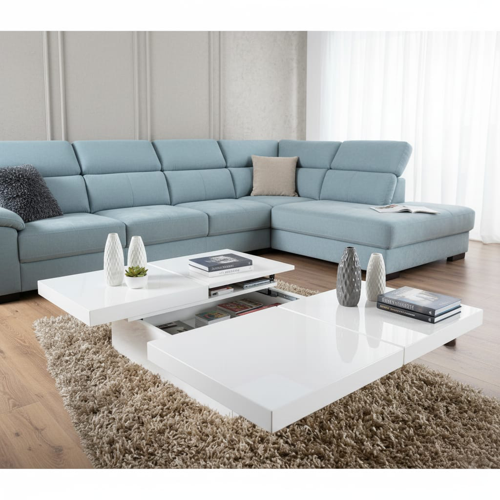 Solid Wood Hermitage Stylish Coffee Table for Living Room | Center Table for Home | White Finish 