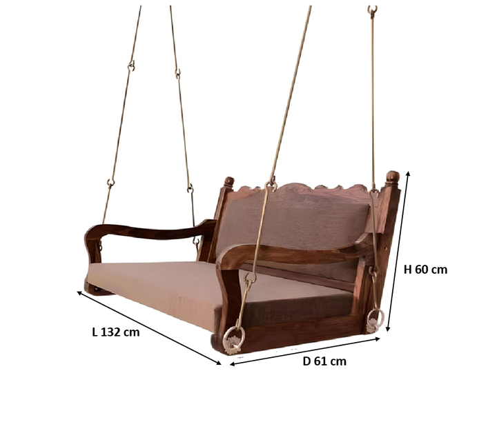 Translation missing: en.Sheesham Wood Jhula for Adults for Home Swing Jhula for Indoor Outdoor &amp; Balcony Traditional Hammock House Swings Jhula| House Backyard Swings for Adults (Walnut Finish) 
