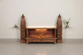 Wooden Pooja Temple – Solid Wood Floor-Mount, Polished Finish, 88.9 × 35.6 × 45.7 cm, Living Room Mandir 