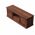 Sheesham Wood TV Unit Cabinet with Shelves & Drawer | Walnut Finish 