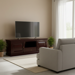 Sheesham Wood Tv Unit Cabinet with Shelves and one Drawer (Sheesham - Mahogany) 