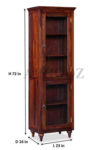 Bookshelf | Sheesham Wood Wooden Storage Organizer | Shelves Bookcase Rustic Durable, Stylish & Compact Design for Home, Office, Living Room | Furniture Organizer Elegant Finish (Honey 3)
