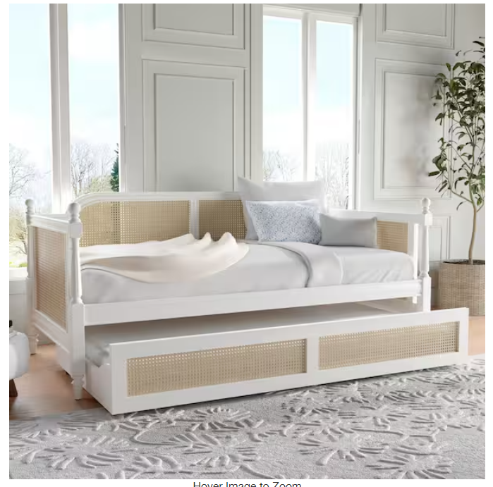 Translation missing: en.Kozlow Twin Size Mango Wood Cane Daybed (Solid Wood - White) 
