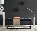 Modern Tufted Upholstered Velvet and Metal Bench Ottoman 