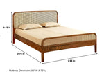 Rattan Cane Bed Frame – King & Queen Size, Walnut Finish 