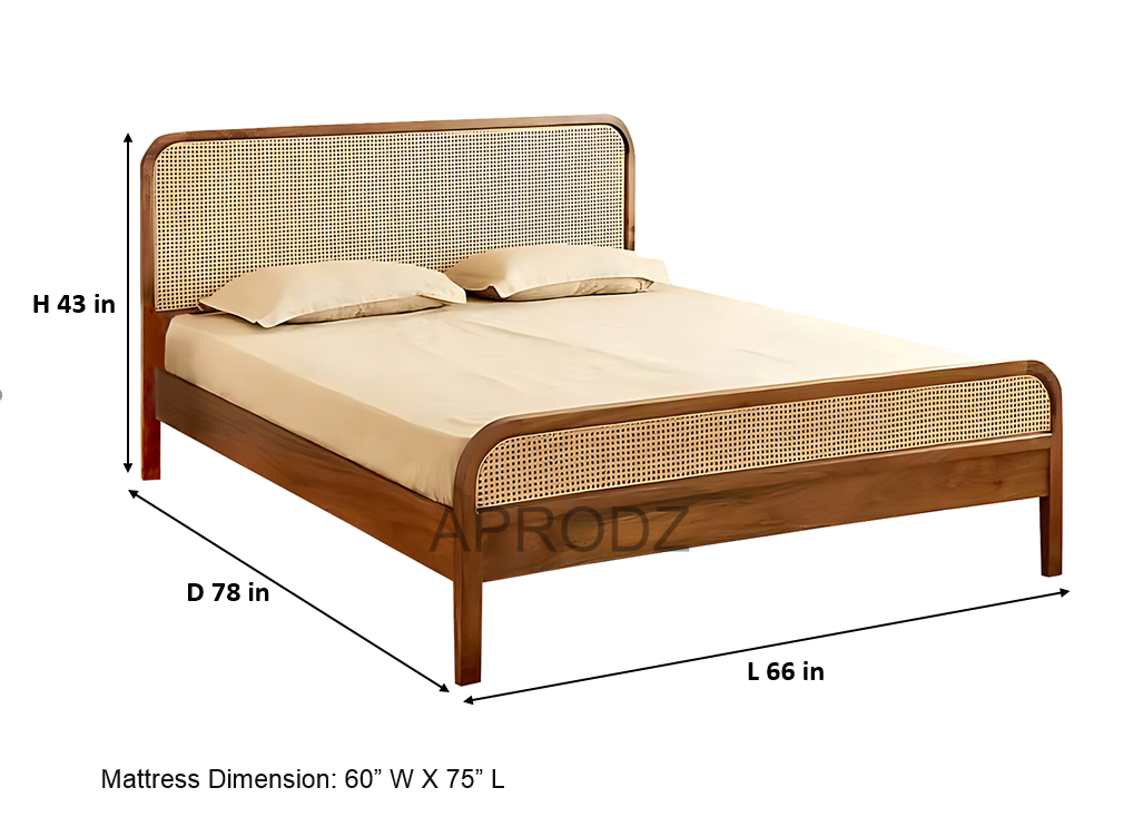 Rattan Cane King & Queen Size Bed cane