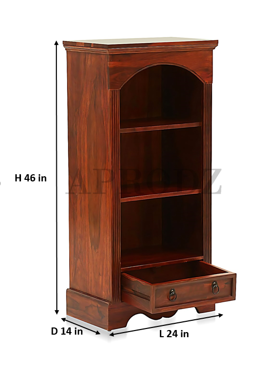 Bookshelf | Sheesham Wood Wooden Storage Organizer | Shelves Bookcase Rustic Durable, Stylish & Compact Design for Home, Office & Living Room | Furniture Organizer Elegant Finish (Honey Oak 2)