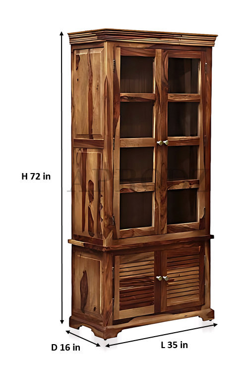 Bookshelf | Sheesham Wood Durable & Stylish Wooden Storage Organizer | Shelves Bookcase Rustic Elegant for Home Office Living Room | Compact Design Furniture Organizer (Brown 2)