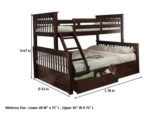 Translation missing: en.Sheesham Wood Fragho Bunk Bed "“ Sturdy Wooden Bunk Bed with Spacious Storage for  Bunk bed