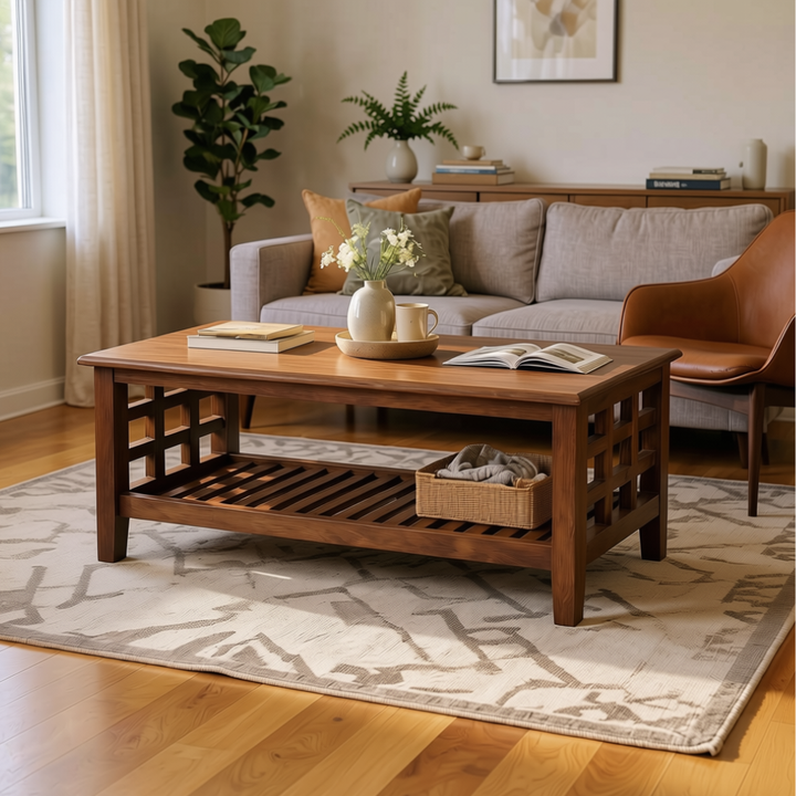 Translation missing: en.Solid Sheesham Wood Coffee Table in Dark Brown Finish 