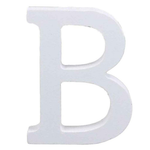 3" Height Wooden Letters Alphabet Word Free Standing Wedding Home Decor-White Letter B 