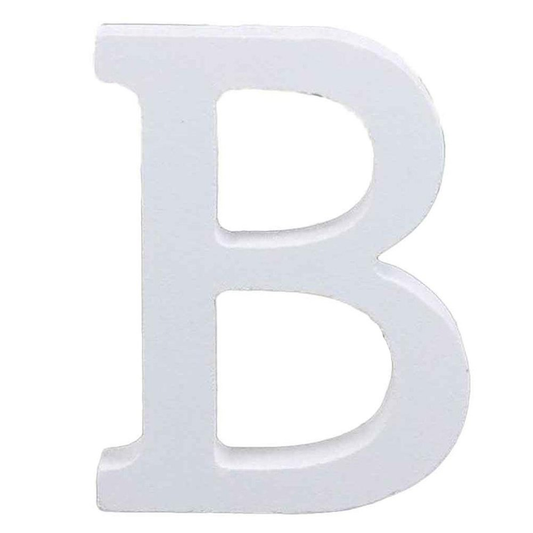 3" Height Wooden Letters Alphabet Word Free Standing Wedding Home Decor-White Letter B 