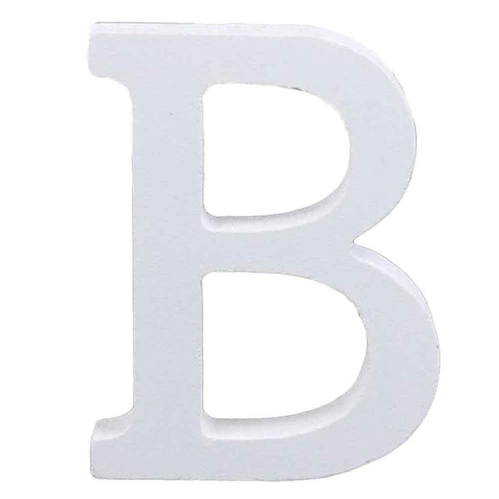 Translation missing: en.3" Height Wooden Letters Alphabet Word Free Standing Wedding Home Decor-White Letter B 