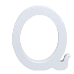 3" Height Wooden Letters Alphabet Word Free Standing Wedding Home Decor-White Letter Q 