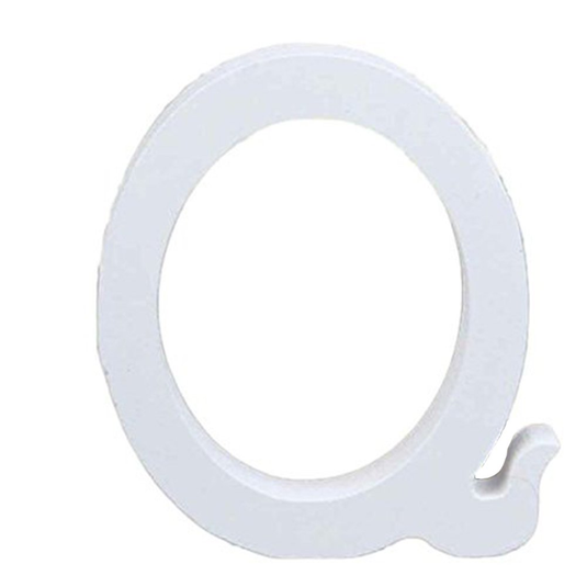 Translation missing: en.3" Height Wooden Letters Alphabet Word Free Standing Wedding Home Decor-White Letter Q 