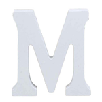 3" Height Wooden Letters Alphabet Word Free Standing Wedding Home Decor-White Letter M 
