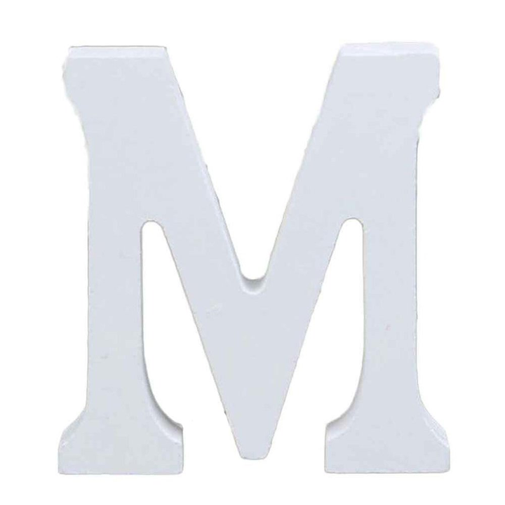 Translation missing: en.3" Height Wooden Letters Alphabet Word Free Standing Wedding Home Decor-White Letter M 