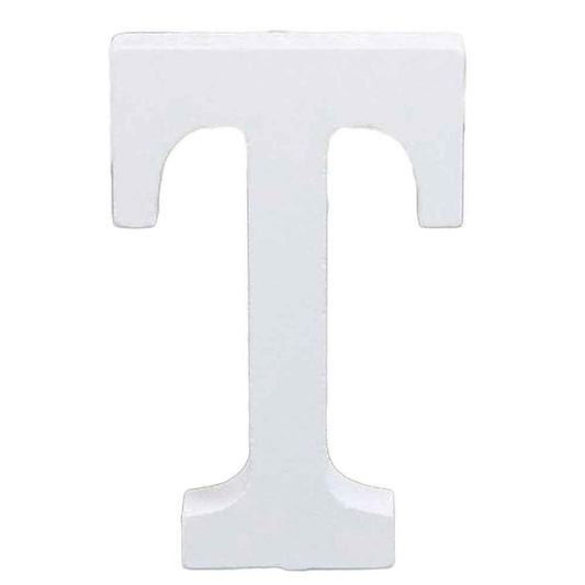 3" Height Wooden Letters Alphabet Word Free Standing Wedding Home Decor-White Letter T 