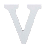 3" Height Wooden Letters Alphabet Word Free Standing Wedding Home Decor-White Letter V 