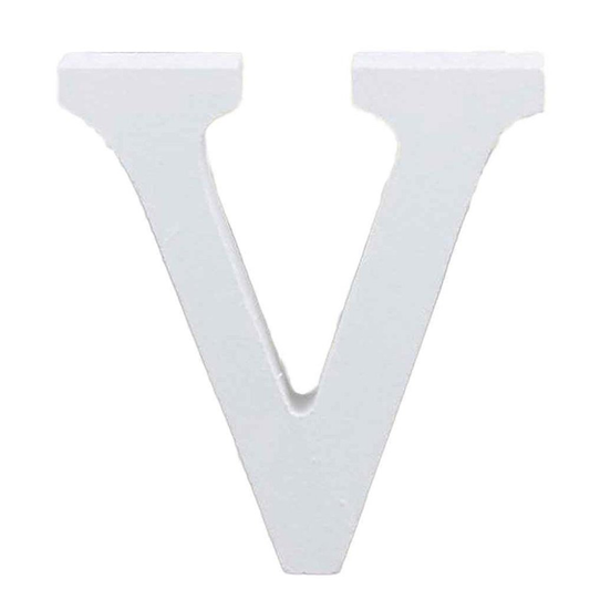 3" Height Wooden Letters Alphabet Word Free Standing Wedding Home Decor-White Letter V 
