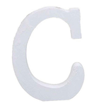 3" Height Wooden Letters Alphabet Word Free Standing Wedding Home Decor-White Letter C 