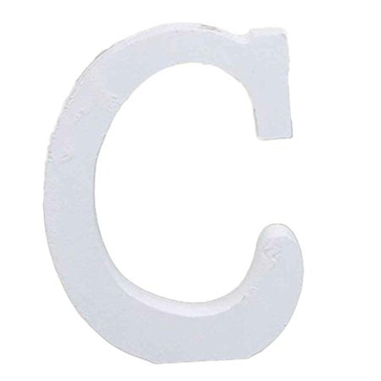 3" Height Wooden Letters Alphabet Word Free Standing Wedding Home Decor-White Letter C 