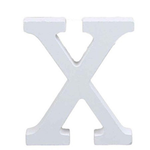 3" Height Wooden Letters Alphabet Word Free Standing Wedding Home Decor-White Letter X 