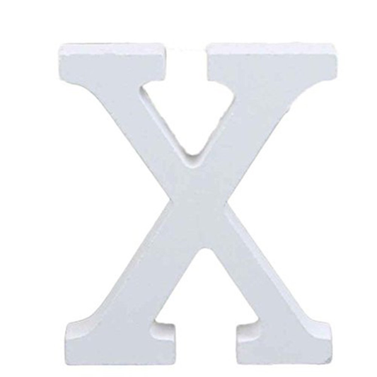 3" Height Wooden Letters Alphabet Word Free Standing Wedding Home Decor-White Letter X 