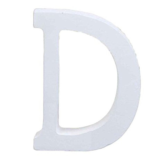 3" Height Wooden Letters Alphabet Word Free Standing Wedding Home Decor-White Letter D 