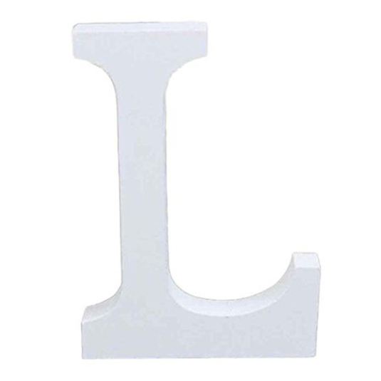 Translation missing: en.3" Height Wooden Letters Alphabet Word Free Standing Wedding Home Decor-White Letter L 