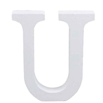 3" Height Wooden Letters Alphabet Word Free Standing Wedding Home Decor-White Letter U 