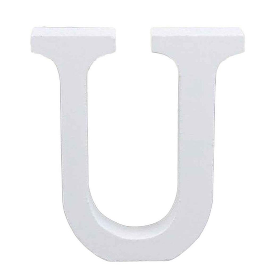 Translation missing: en.3" Height Wooden Letters Alphabet Word Free Standing Wedding Home Decor-White Letter U 