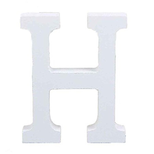 3" Height Wooden Letters Alphabet Word Free Standing Wedding Home Decor-White Letter H 