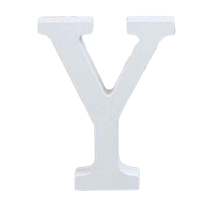 3" Height Wooden Letters Alphabet Word Free Standing Wedding Home Decor-White Letter Y 