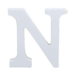 3" Height Wooden Letters Alphabet Word Free Standing Wedding Home Decor-White Letter N 