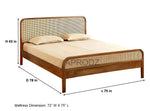 Rattan Cane Bed Frame – King & Queen Size, Walnut Finish 