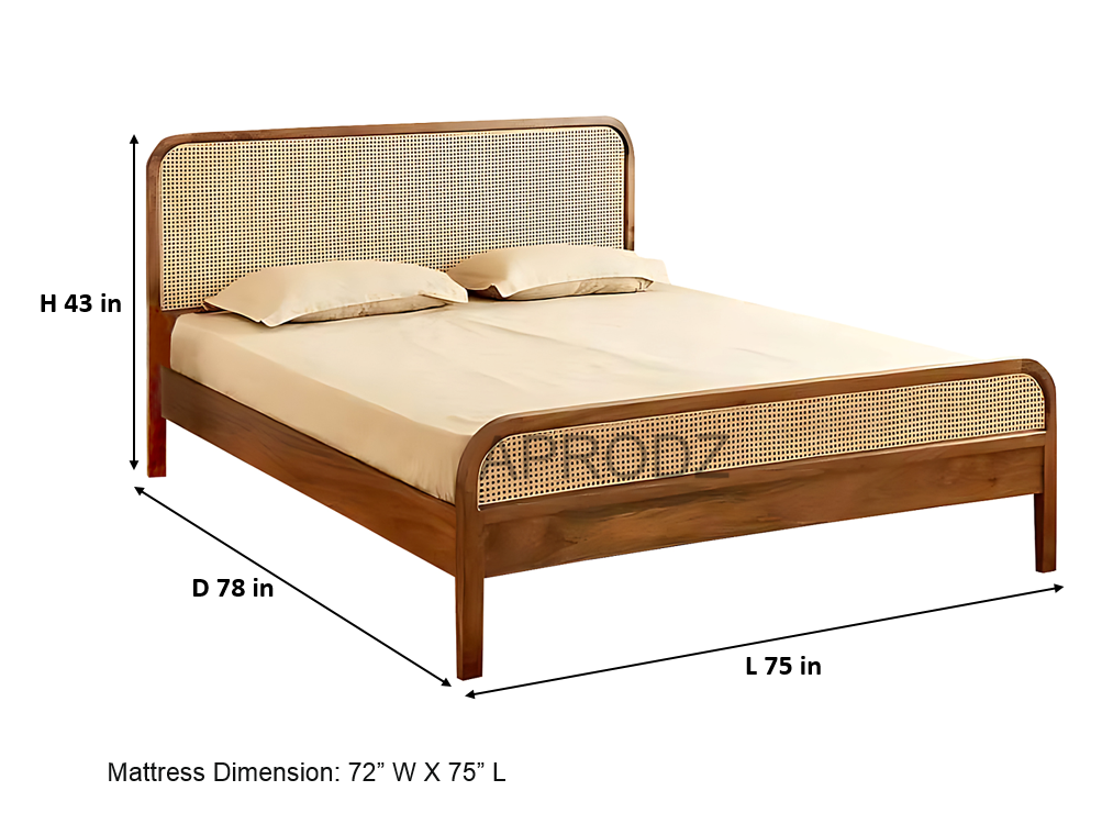 Rattan Cane King & Queen Size Bed cane