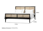 Mango Wood and Rattan Cane King Size & Queen Size Bed Frame, Black Finish 