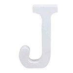 3" Height Wooden Letters Alphabet Word Free Standing Wedding Home Decor-White Letter J 