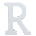 3" Height Wooden Letters Alphabet Word Free Standing Wedding Home Decor-White Letter R 