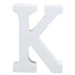 3" Height Wooden Letters Alphabet Word Free Standing Wedding Home Decor-White Letter K 