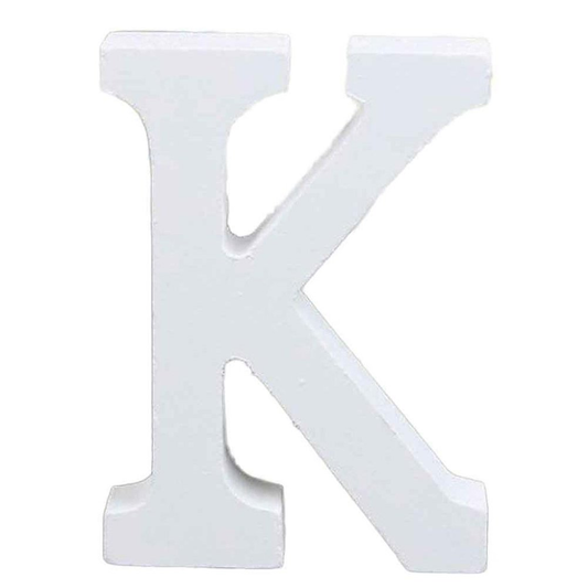3" Height Wooden Letters Alphabet Word Free Standing Wedding Home Decor-White Letter K 