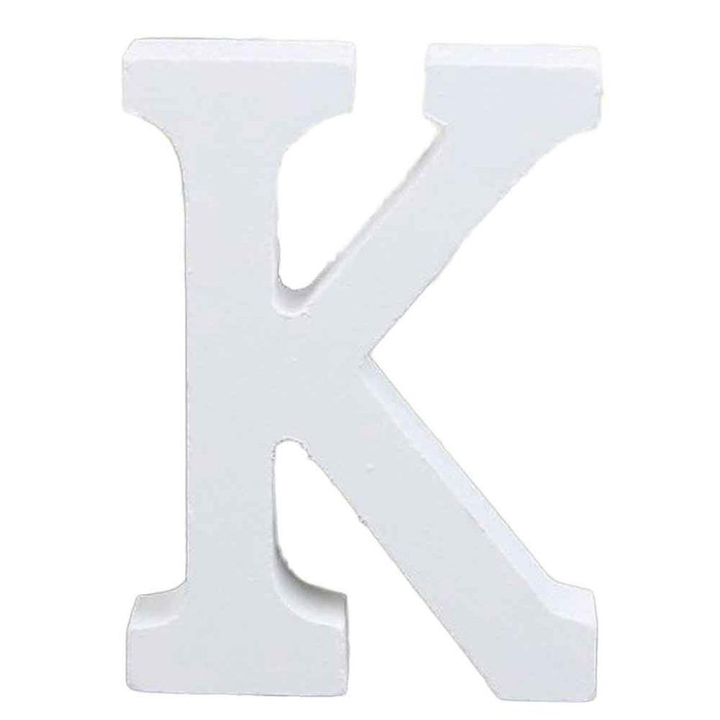 Translation missing: en.3" Height Wooden Letters Alphabet Word Free Standing Wedding Home Decor-White Letter K 