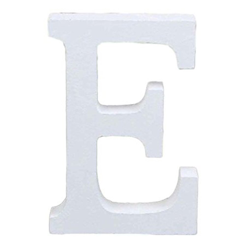3" Height Wooden Letters Alphabet Word Free Standing Wedding Home Decor-White Letter E 
