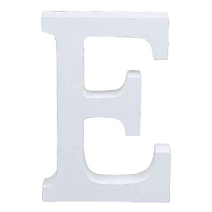 3" Height Wooden Letters Alphabet Word Free Standing Wedding Home Decor-White Letter E 