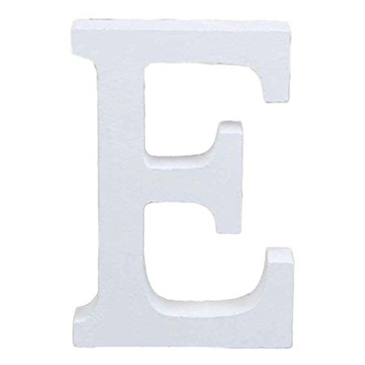 3" Height Wooden Letters Alphabet Word Free Standing Wedding Home Decor-White Letter E 