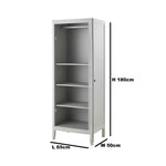Mango Wood Single Doors Multipurpose Storage Kiev Wardrobe rah for Living Room | Grey 