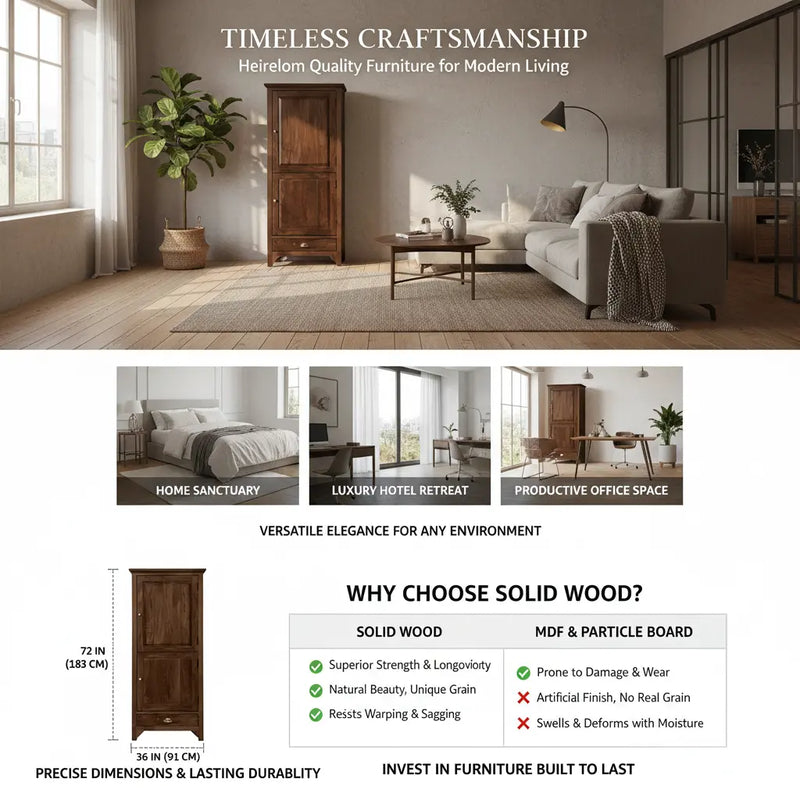 Wardrobe Storage Almirah Cupboard for Cloths (Honey Finish) 